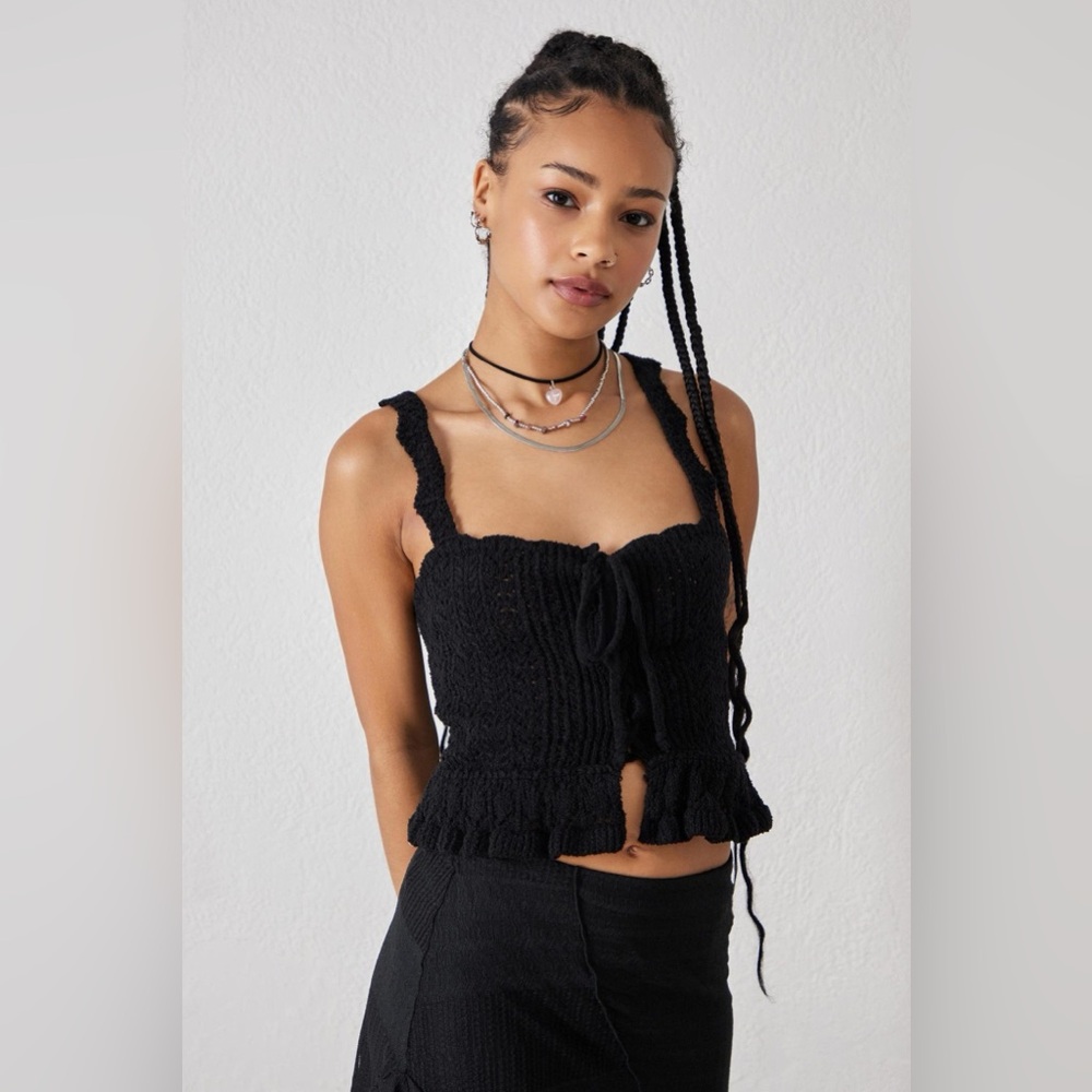 Urban Outfitters NWOT Carmella Ruffle Knit Tank Top